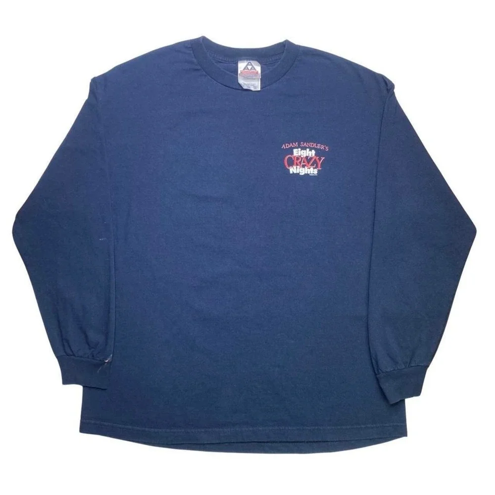 Vintage 2000s Adam Sandler‎ x Eight Crazy Nights movie promo Christmas shirt